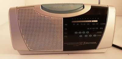Emerson Instant Weather TV Sound AM/FM Portable Radio Model RP6247S | eBay