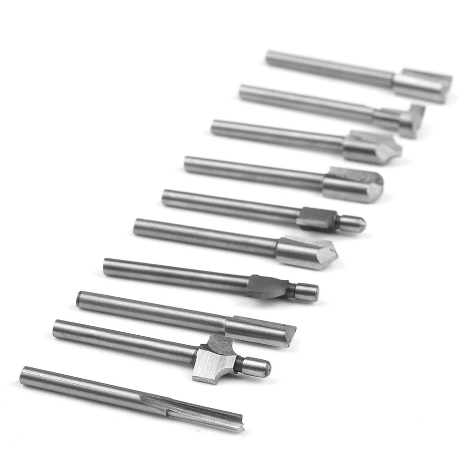 1/8" 3.2mm Mini Shank HSS Router Bits Files Fits Dremel Rotary Tool Set 10pcs - Image 2 of 4