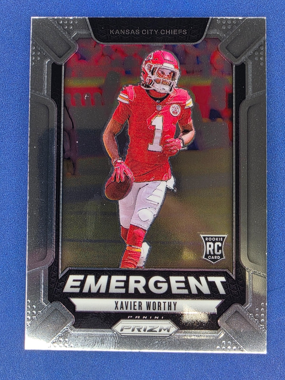 2024 Panini Prizm - Emergent Xavier Worthy #7 Silver Prizm (RC)