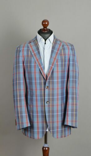 BLAZER POUR HOMMES SUITSUPPLY Lazio UK44R Gris En Laine Super Doublé
