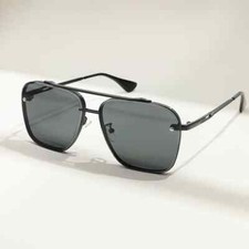 Punk Sunglasses Big Square Frame Metal Style Retro Look UV400 Unisex Eye Goggles