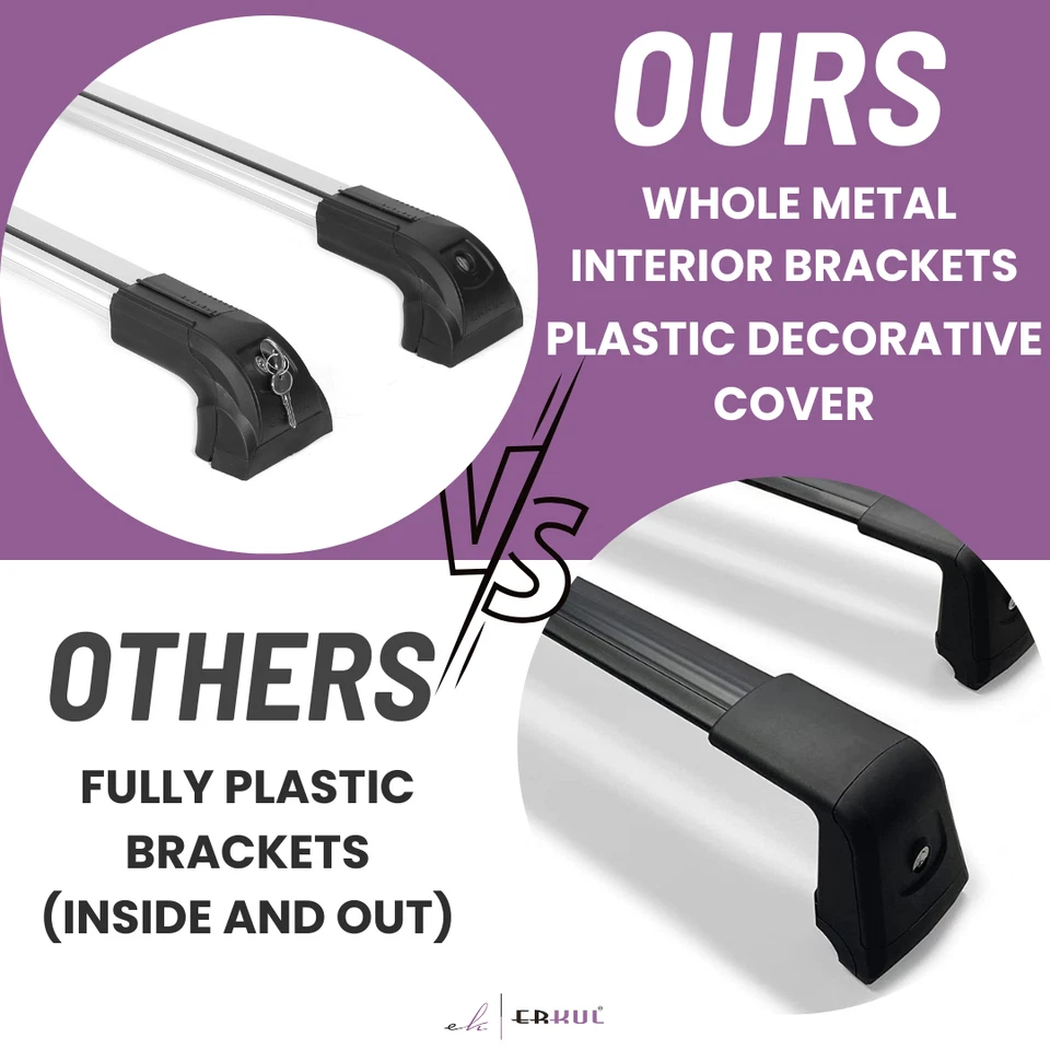 Heavy Duty 220lbs Roof Rack Crossbars for GMC Yukon- Yukon XL 2021-2025 - Silver - Image 3 of 4