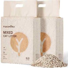 FUKUMARU Tofu Cat Litter, Clumping Cat Litter, Dust Free Unscented Flushable ...