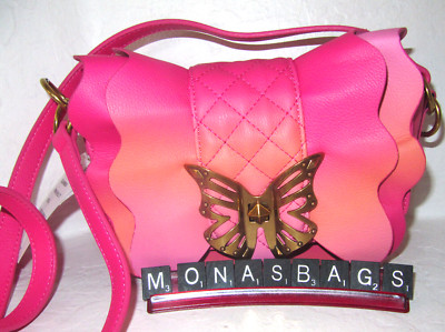 Betsey Johnson Brand New Flights of Fancy Ruffle Pink Muti Crossbody NWT $88
