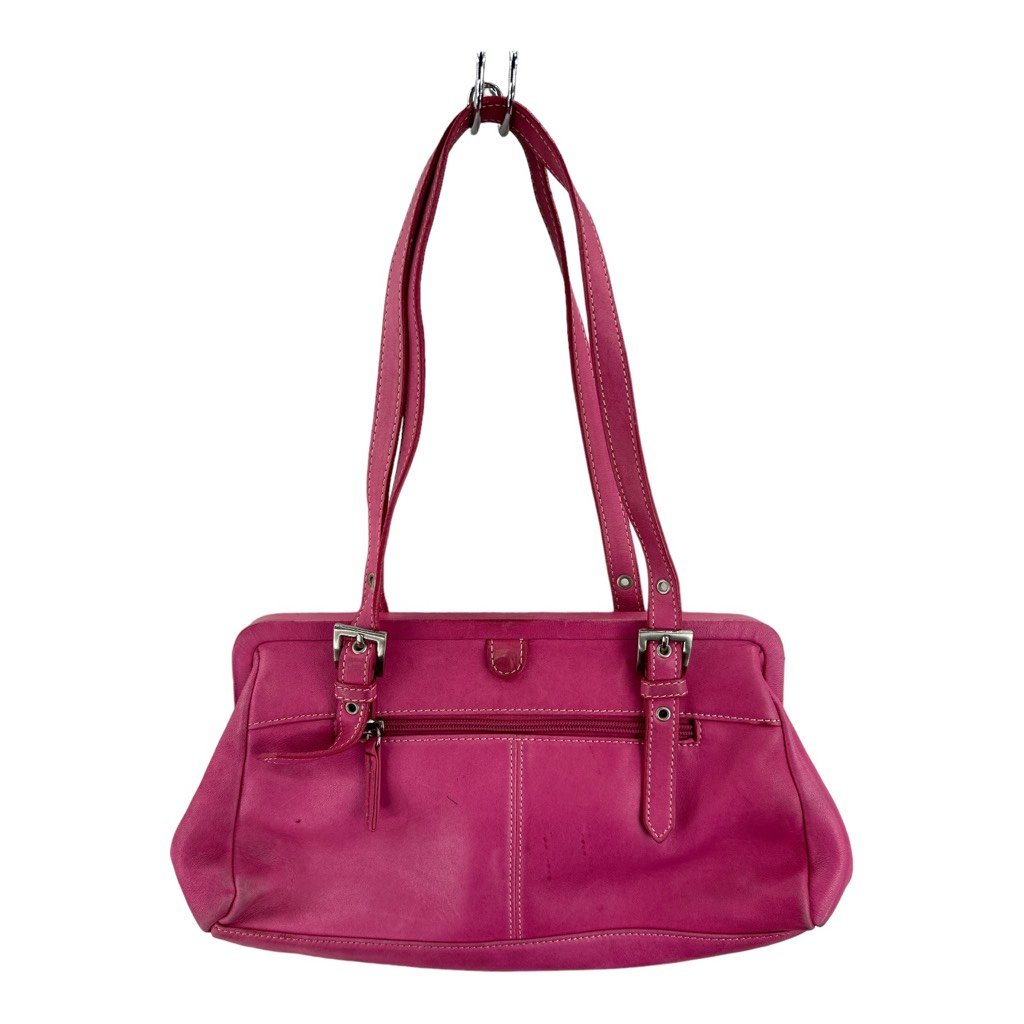 Tignanello Womens Shoulder Bag Pink Lined Dual Handle Purse Charm