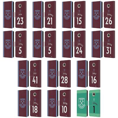 WEST HAM UNITED FC 2021/22 PLAYERS HOME KIT LEATHER BOOK CASE MOTOROLA PHONES