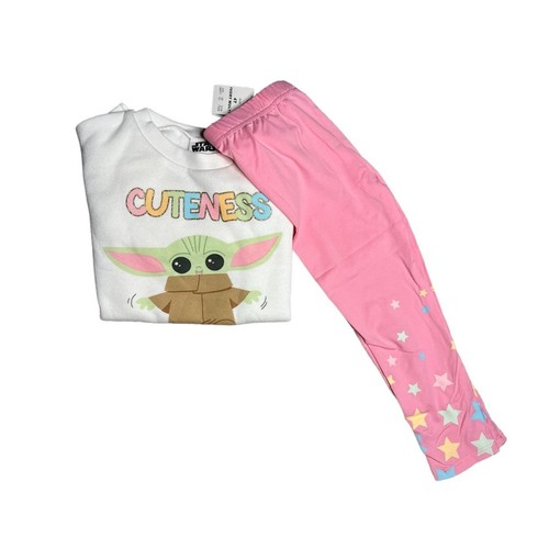 Star Wars Disney Toddler Girls Baby Yoda Top and Knit Leggings Set NWT SZ 4T - Picture 4 of 7