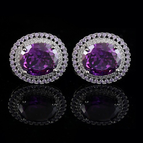Men Shiny Round Crystal Rhinestone Cufflink Wedding High Grade Box Cuff Links - Picture 7 of 8