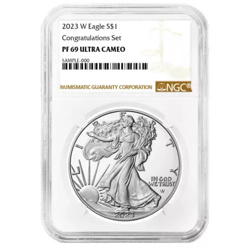 2023-W Proof $1 American Silver Eagle Congratulations Set NGC PF69UC Brown Label