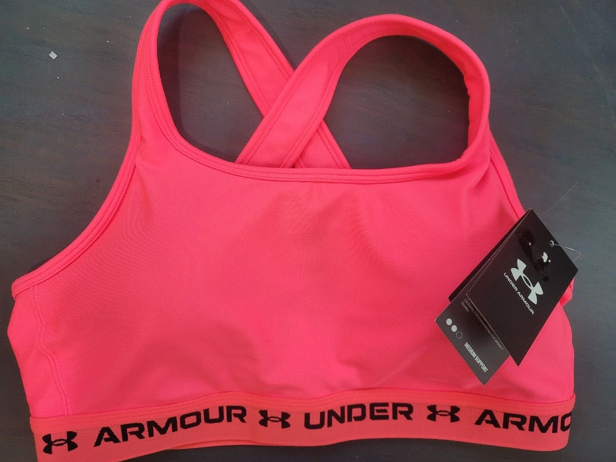 Womens Under Armour Compression Sports Bra NEW Neon Pink Size 2X