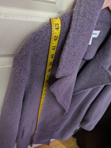 NWT Nordstrom Women's Purple Wool-looking Lilac Coat Very Full Fitting Size S - Picture 15 of 24