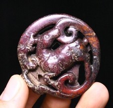 5CM Old Dynasty Natural Jade Carve FengShui Deer Sika deer Animal Amulet Pendant