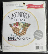 Dimensions cross stitch kit Laundry Day  Laundry today or naked tomorrow  