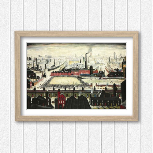 The Football Match CANVAS WALL ART PRINT ARTWORK PAINTING FRAMED LS Lowry Style - Picture 19 of 20