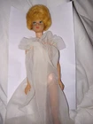 Mattel Barbie Vintage 1960s 11in Fashion Doll Blonde Curly Hair Blue Eyes Dress