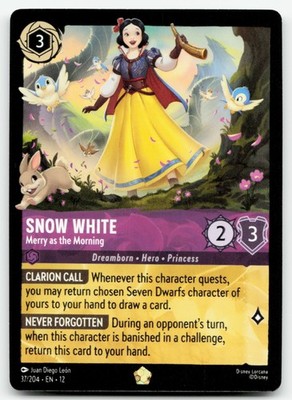 Disney Lorcana-Wilds Unknown-Snow White-Merry as the Morning-#37-Regular-M/NM
