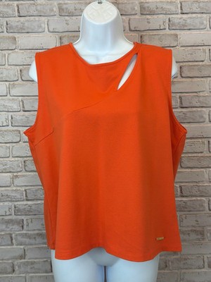 Nine West Sleeveless Keyhole Top Burnt Orange Size XL Excellent