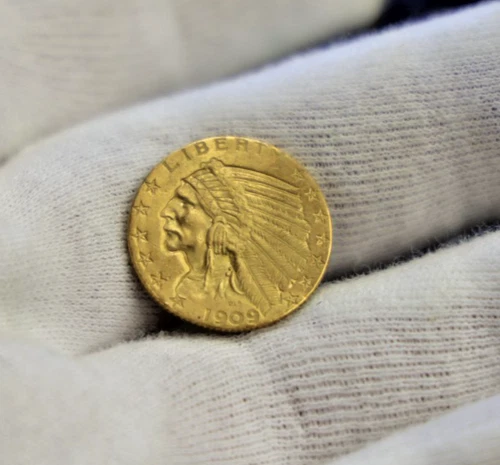 1909 US $5 Indian Gold Piece XF (Cleaned)
