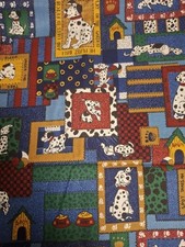 100 cotton fabric DALMATION DOGS Fabri-quilt Seeing Spots material 3 yards NEW