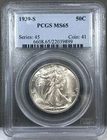 1939-S U.S. 50c Walking Liberty Half Dollar PCGS MS65