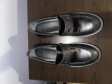 Alexander McQueen Men’s Black Pebbled Leather Loafers Size 9 EU 42 Lug Sole