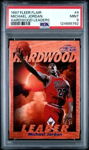 1997 Michael Jordan Bulls PSA 9 Fleer Flair Hardwood Leaders Card #4