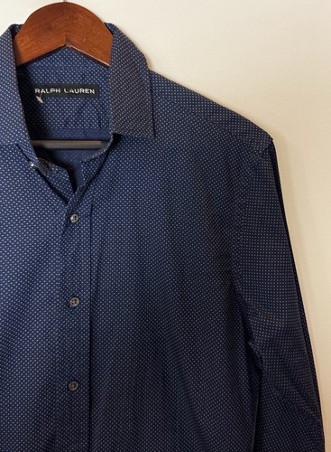 Ralph Lauren Black Label Long Sleeve Shirt Size M BLUE #260 - Picture 2 of 3