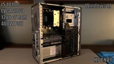 -HP ENVY GAMING PC- i5-10400, EVGA RTX2060, 12gb RAM, 400W PSU, 1TB SSD & W11