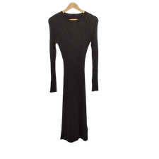 Quince Gray Basic Sleeved Dress L