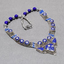 Lapis Lazuli Gemstone Bohemian Ethnic Tribal Jewelry Nepali Necklace 18