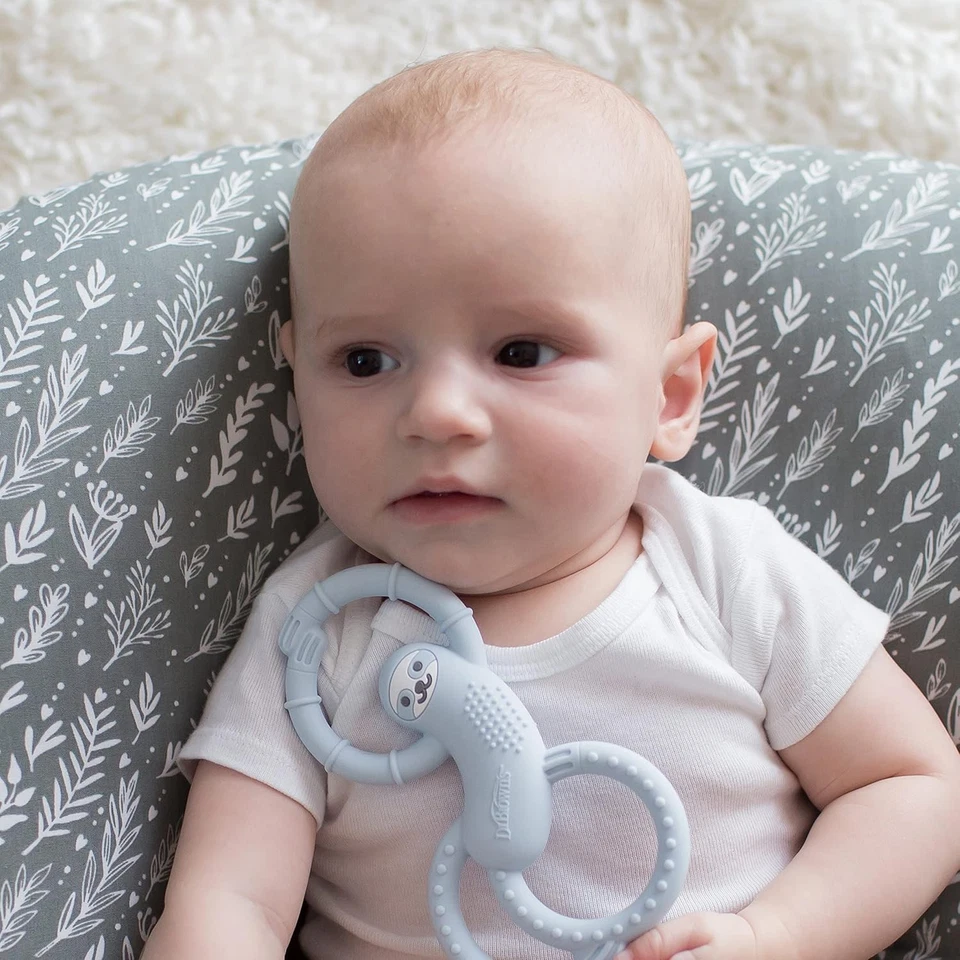 Dr. Brown’s Flexees Blue Sloth Baby Teether | Soft 100% Silicone | BPA Free 3m+ - Image 4 of 4