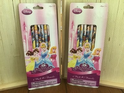 2 Each Disney Princess 6 Pack #2 Pencils NEW in Container