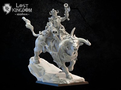 Elite Guard Commander On Bull - 28mm Heroic Infernal - Resin Tabletop Miniature