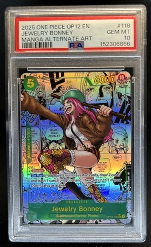 2025 One Piece Jewelry Bonney Manga Art Alt SSP #OP12-118 PSA 10