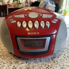 Vintage Sony Red Portable Boombox CD / Cassette / Radio Tested & Working CFD-E75