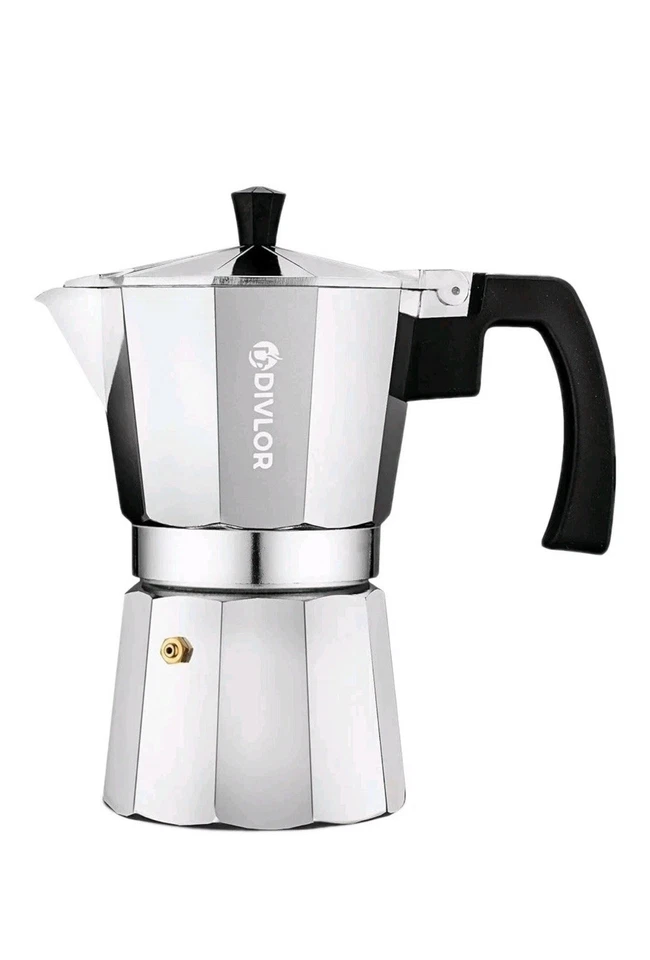 DIVLOR CAFETERA ESPRESSO 3 tazas cafetera géiser de aluminio Foto 3 de 4