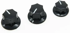 KIAISH Set of 3 Black Brass Insert USA Spec 1/4" Large & Small Knobs Bass Knobs 