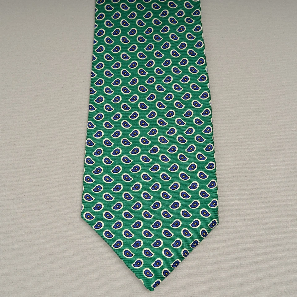 Corbata de seda clásica Lauren Ralph Lauren verde cachemira geométrica Foto 2 de 4