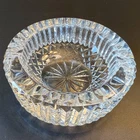 Waterford Crystal Round Ashtray Signed Cut Crystal Ireland 4” Heavy Vintage