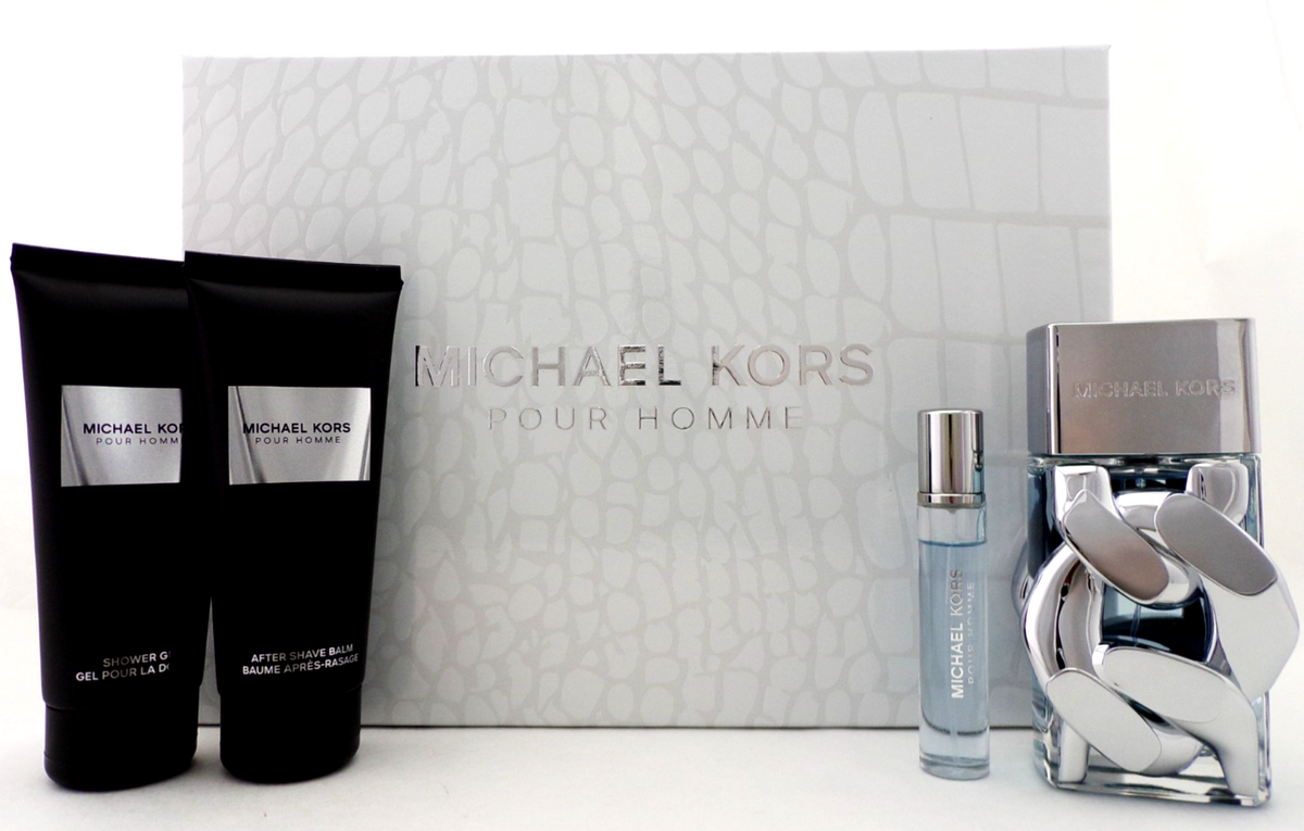 Michael Kors Pour Homme 4 Pcs Set for Men 3.4 oz. EDP Spray+Travel