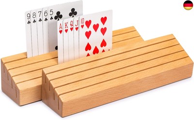 Yellow Mountain Imports Spielkartenhalter aus Massivem Buchenholz - 2er-Set