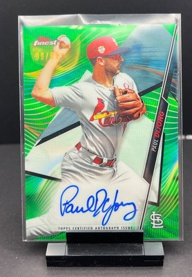 2020 Topps Finest Autographs Green Wave Refractors #FA-PD Paul DeJong AUTO 99/99