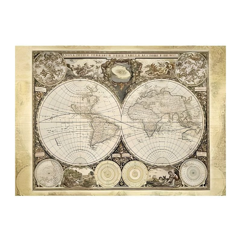 Idée cadeau puzzle 2000 pièces Schmidt mappemonde historique pour adulte et passionné d'histoire