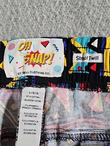 Oh Snap! Mens Vintage Themed Geometric Swimming Skateboarding Casual Shorts Sz L - Picture 9 of 12