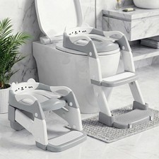 Stool Ladder, 2-in-1 Toddler Potty - 5-Level Adjustable Height  Splash Guard 