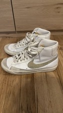 Nike Blazer Mid White/Black Leather Mid Top Colorblock Lace-Up Sneakers 8