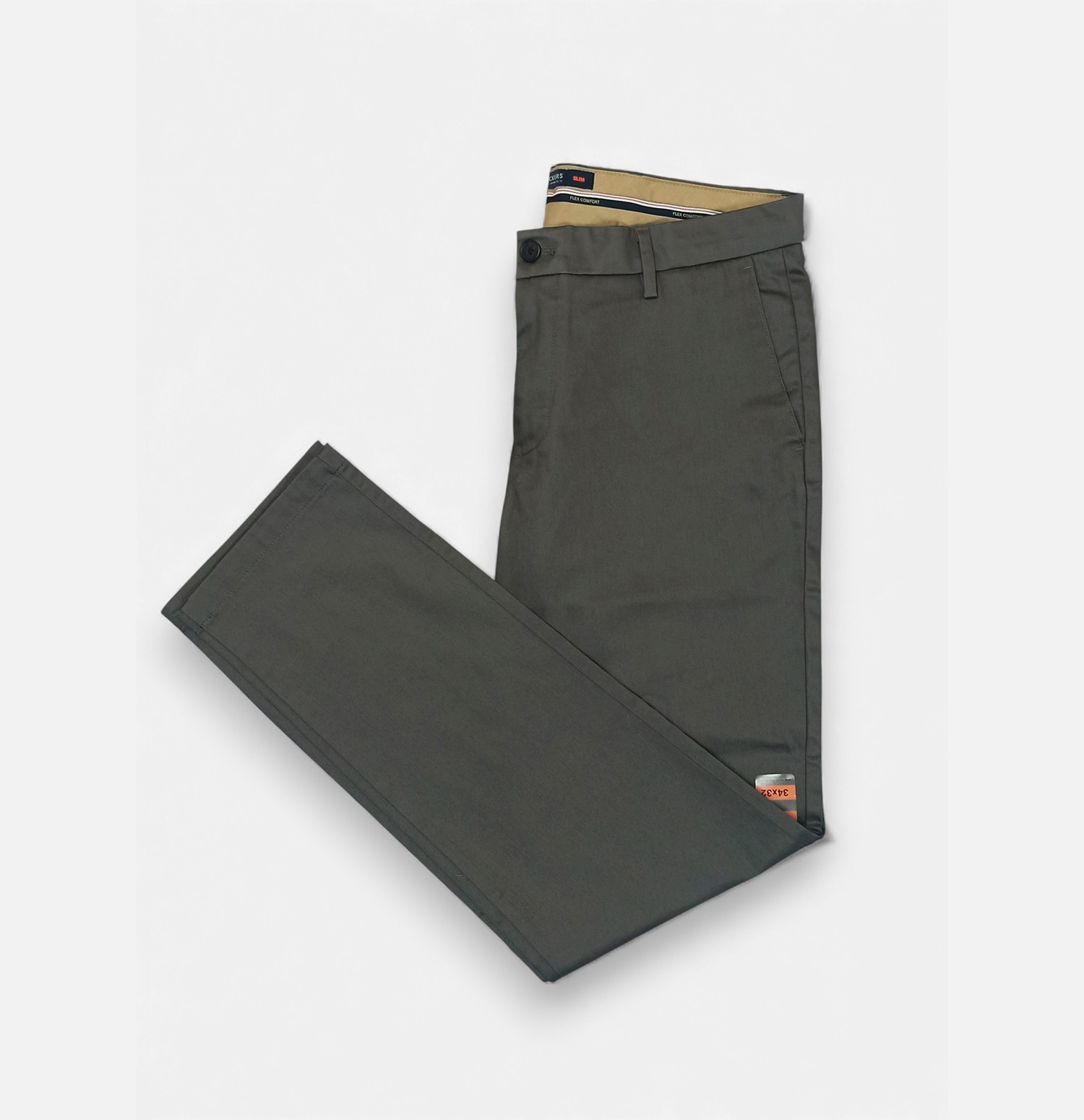 Pantalones Hombre Dockers Signature Khaki Slim Fit Color Gris Talla 34/32 Nuevos