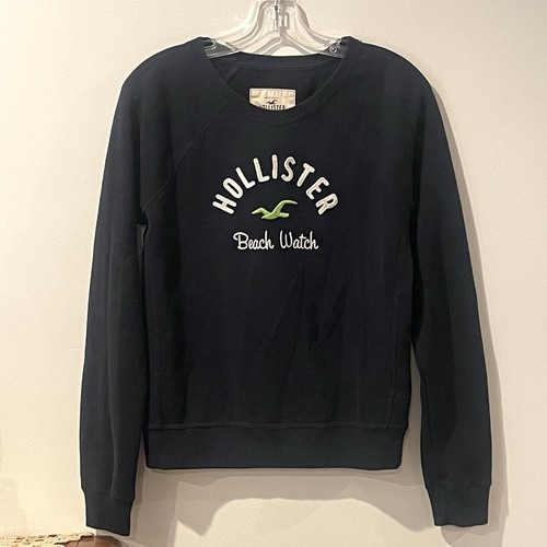 Hollister Sweatshirt Women's Medium Navy Blue Beach Watch Graphic Pullover