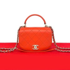 Chanel Matelasse Lambskin 2Way Bag Women Red One Size