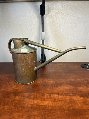 Vintage Haws Copper Long-Stem Watering Can 1QT. 16  Long Rowley Ripple Very Nice